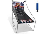 GOPLUS Basketball Schießmaschine, Basketballkorb klappbar mit 8 Spielmodi, 4 Basketbällen & Handpumpe, elektronischer Basketballautomat