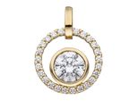 Runder AnhäNger Jobo, Gold (Gelbgold 333), SchmuckanhäNger, Damen, Gelbgold 333, Rund 333 Gold Mit Zirkonia