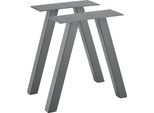 2X Telaio Tavolo Gambe Tavolo Tavolino Runner 30/40X12X40Cm Acciaio Grigio [En.Casa]