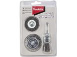 Makita D-66070 Set Di Spazzole Rotonde 3 Pezzi In Acciaio