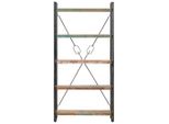 Vidaxl Libreria 5 Scomparti 90X30X180 Cm In Legno Massiccio Antico