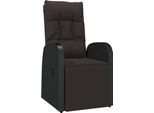 Vidaxl Sdraio Da Giardino Con Cuscino In Rattan Nero