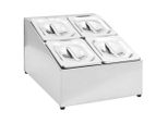 Vidaxl Supporto Gastronorm Con 4 Contenitori Gn 1/6 In Acciaio Inox
