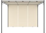 Padiglione Da Giardino Con Tenda Laterale 3X3X2,25 M Crema