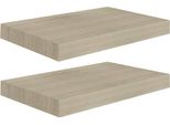 Vidaxl Mensole Galleggianti A Parete 2 Pz. Mdf Color Rovere 40X23X3,8Cm