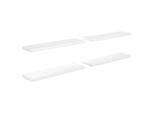 Vidaxl Mensole Sospese 4 Pz. Bianco Lucido 90X23,5X3,8 Cm Mdf