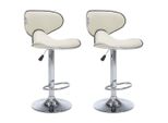 Vidaxl Sgabello Da Bar 2 Pz. Similcuoio Crema