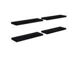 Vidaxl Mensole Sospese 4 Pz. Nero Lucido 80X23,5X3,8 Cm Mdf