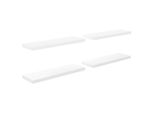 Vidaxl Mensole Sospese 4 Pz. Bianco Lucido 80X23,5X3,8 Cm Mdf