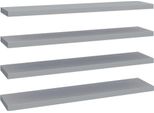 Vidaxl Mensole Galleggianti A Parete 4 Pz. Grigio 120X23,5X3,8 Cm Mdf