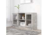 Vidaxl Vetrina In Cemento Grigio 120X30,5X70 Cm Materiale A Base Di Legno