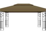 Padiglione Con Doppio Tetto 3X4 M Taupe 180 G/M²