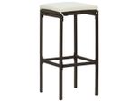 Sgabello Da Bar Con Cuscino 6 Pz. Poli Rattan Marrone