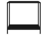 Tavolo Consolle Nero 80X35X75 Cm In Vetro Temperato