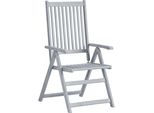 Vidaxl Sedie Da Giardino Regolabili 4 Pz. Legno Massiccio Grigio Di Acacia