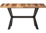 Vidaxl Tavolo Da Pranzo 140X70X75 Cm In Legno Massiccio Color Miele