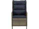 Poltrona Da Giardino Regolabile Con Cuscini In Poly Rattan Marrone