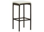 Sgabello Da Bar Con Cuscino 4 Pz. Poli Rattan Marrone