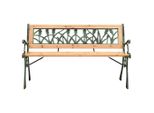 Panchina Da Giardino 122 Cm In Ghisa E Legno Di Abete Massiccio
