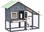 Vidaxl Conigliera Grigia E Bianca 140X63X120 Cm In Legno Massiccio Di Abete