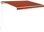 Vidaxl Tenda Automatica Con Sensore Di Vento A Led 300X250 Cm Arancio/Marrone