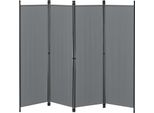 Divisorio Huesca 4 Pezzi 200X171Cm Paravent 4 Pezzi Schermo Privacy Parete Divisoria Parete Spagnola Grigio Scuro