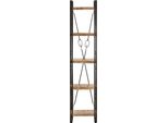 Libreria 5 Scomparti 40X30X180 Cm In Legno Massiccio Di Mango