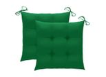 Sedia A Dondolo Con Cuscino Verde In Teak Massiccio