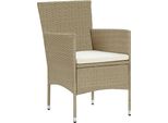 Vidaxl Sedie Da Pranzo Da Giardino 4 Pz. Poli Rattan Beige