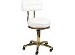 Sgabello Cosmetico Gold Am-961 Bianco