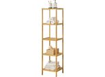 Scaffale Da Bagno 'Lierne' Con 5 Ripiani 140 X 33 X 33 Cm In Bambù Naturale