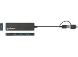 Manhattan 180863 Manhattan 4-Port Usb 3.0 Typ-C / Typ-A Kombi-Hub Schwarz