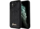 Guess Guhcn61Psfdgsk Custodia Rigida Iphone 11 / Xr 6.1 Czarny/Nero Sequin Script Metallo
