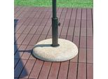 Supporto Per Ombrellone 'Bitritto' In Cemento Ø45X6 Cm Rotondo 20 Kg Effetto Pietra, Beige