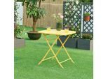 Tavolo Pieghevole 'Sande' Quadrato In Acciaio 71 X 70 X 70 Cm Giallo