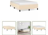 The Living Store Struttura Letto Crema 120X190 Cm In Tessuto