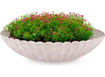 Ciotola Per Piante Da Esterno Ciotola Decorativa Rotonda Sabbia Beige Marmorizzata 35 Cm