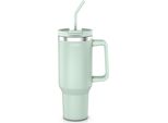 Arendo Tazza Isolata, Tazza Termica, Tumbler, Tazza Riutilizzabile, 1200 Ml, Acciaio Inox A Doppia Parete, Coperchio Ermetico, Con Manico, Cannuccia Per Bere, Senza Bpa, Mantiene Il Calore Per 6 Ore E Il Freddo Per 12 Ore
