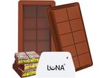 2 Stampo Per Cioccolato In Silicone Con Raschietto - Marrone