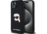 Karl Lagerfeld Klhmp15Sskhpplk Custodia Rigida Per Iphone 15 6.1 Czarny/Nero In Silicone Karl Head Print Magsafe