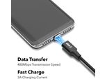 Alzapower Magcore 2In1 Da USB-A A Micro USB/USB-C 1M Nero