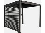 Pergola Bioclimatica 3X3M In Alluminio Con Lamelle Orientabili V2 + 3 Persiane, Antracite