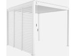 Pergola Bioclimatica 3X3M In Alluminio Con Lamelle Orientabili V2 + 3 Persiane, Bianco