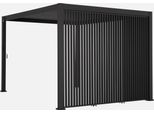 Pergola Bioclimatica In Alluminio 4X3M + 3 Persiane Verticali 100Cm , Antracite