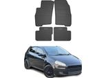 2005-2012 Fiat Grande Punto Tappetini In Gomma Nera 4 Pz