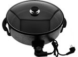 Teglia Elettrica Multifunzione 42 X 9 Cm - Teglia Per Pizza 1500W In Nero
