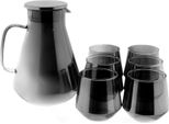 Set Di Caraffe Da 7 Pezzi In Vetro Borosilicato Di Alta Qualità Con Coperchio E Manico In Argento