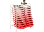 Carrello Costway Con 20 Cassetti Impilabili, Struttura In Metallo E Ripiano, Carrello A Cassetti Carrello Da Bagno Carrello Laterale Carrello Rosa