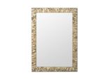 Mo.Wa Specchio Specchio Da Parete Rettangolare Cm. 50X70 Moderna Cornice In Legno Verticale E Orizzontale, Finitura Argento Champagne. Specchio Per Corridoio Specchio Per Armadio
