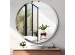 Artloge Specchio Decorativo Specchio Rotondo Senza Cornice, Specchio Da Parete, Specchio Per Il Trucco, Specchio Da Bagno, Specchio Per Il Bagno, Specchio Da Corridoio A Parete, Ø 90Cm